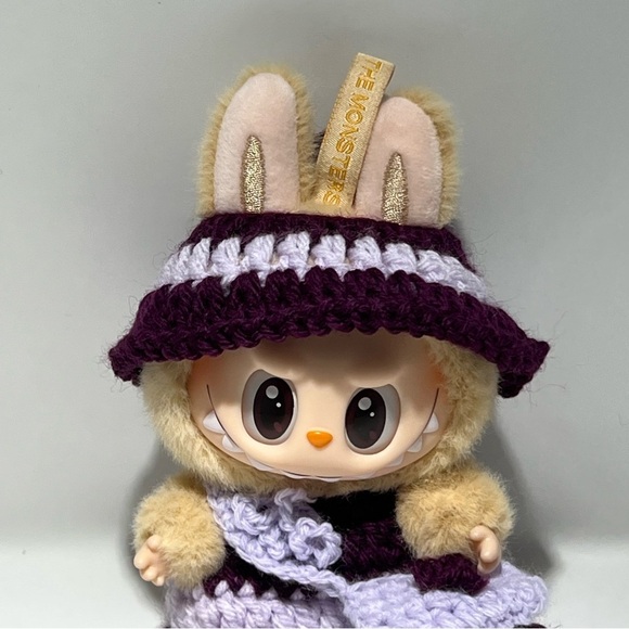 [BUNDLE OF 2] Labubu Handmade Custom Have a Seat Clothes Dress Hat Purse Set - Picture 3 of 12